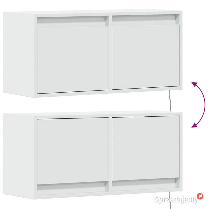 Ścienna szafka TV z LED biała 80x31x35 WM852355 Warszawa