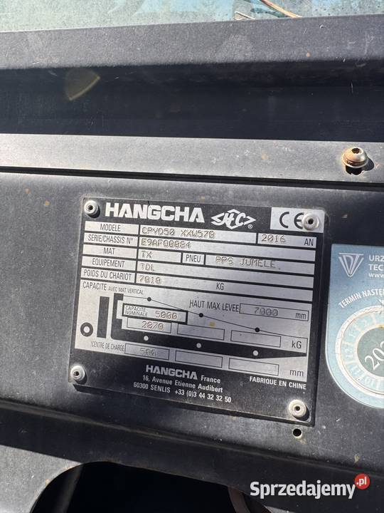 Wózek widłowy Hangcha CPYD50 brutto kujawsko-pomorskie Inowrocław