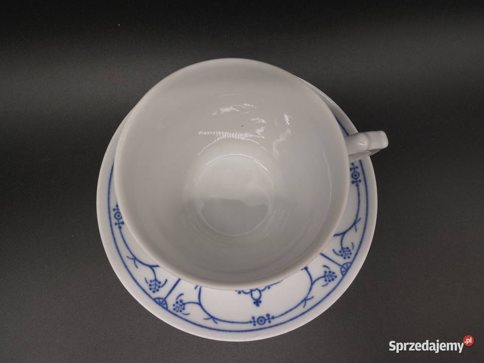 Filiżanka ze spodkiem Jger Eisenberg Blau Saks Porcelana i szkło wielkopolskie Raszków