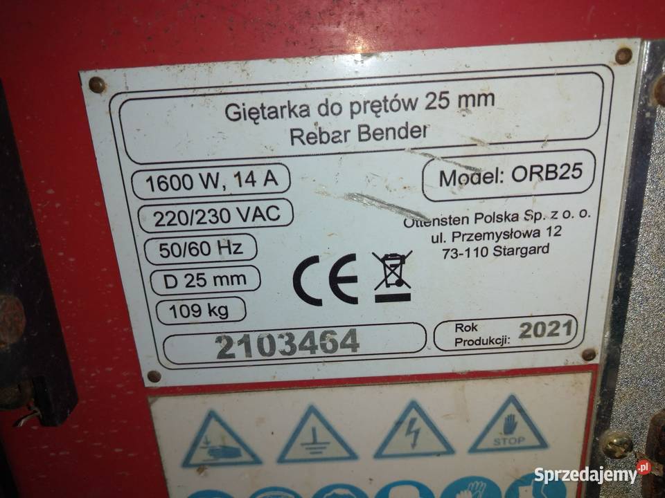 Giętarka hydrauliczna do prętów Ząbkowice Śląskie