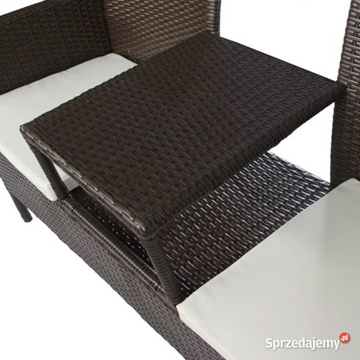 Dwuosobowa sofa ogrodowa ze stolikiem rattan PE Ławy i ławki Warszawa