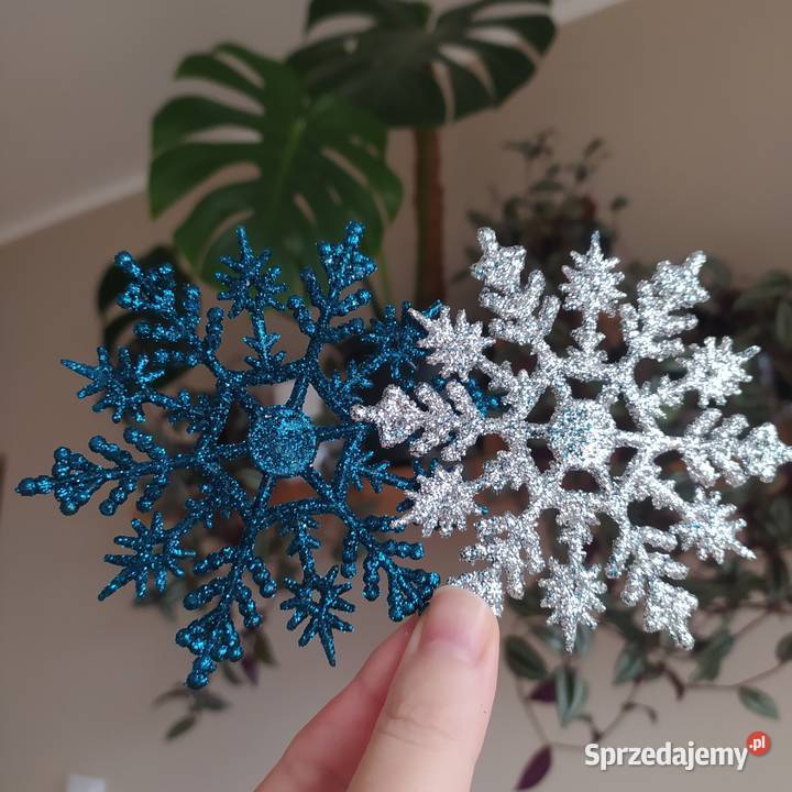 24 śnieżynki niebieskie turkusowe srebrne Pozostałe zachodniopomorskie