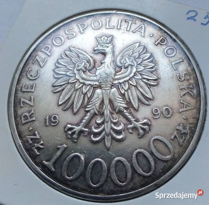 POLSKA100000 ZL1990 r SREBRO 999 TYPA Numizmatyka Legionowo sprzedam