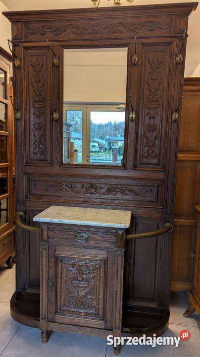 Piękna dębowa garderobawieszak secesyjnysklep