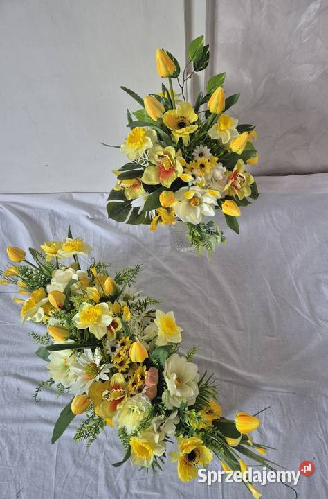 Dekoracja nagrobna stroik kompozycja na cmentarz Dekoracje i ozdoby wielkopolskie Pleszew