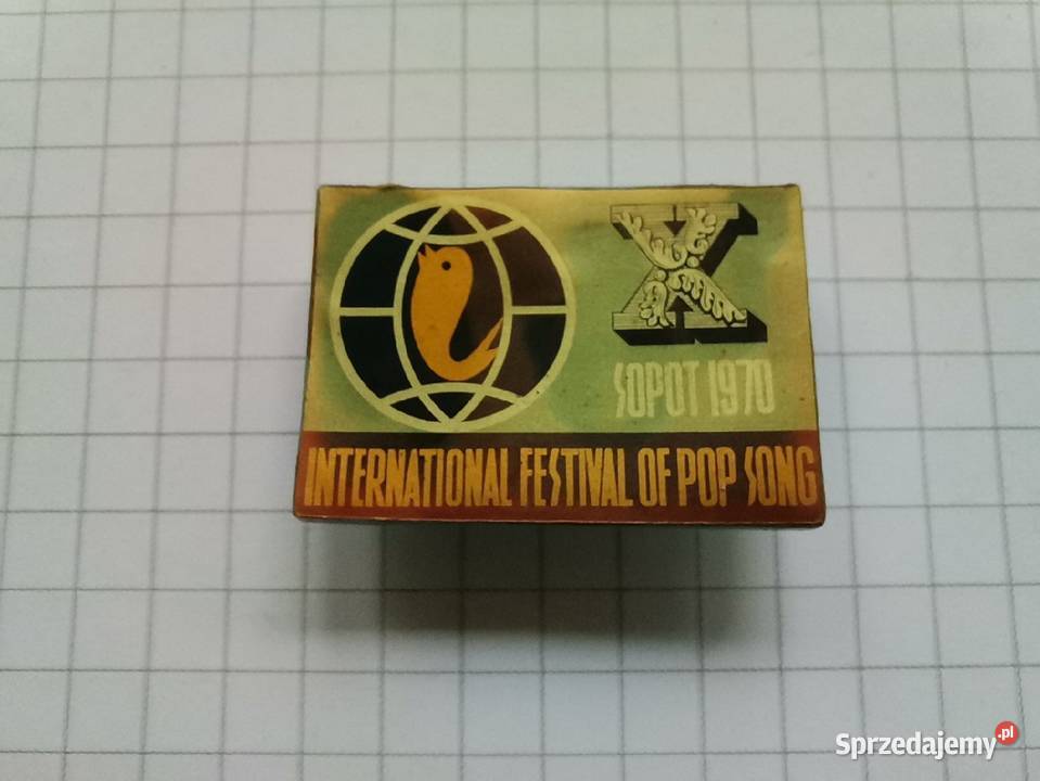 Stara oryginalna odznaka przypinka X Festiwal Katowice