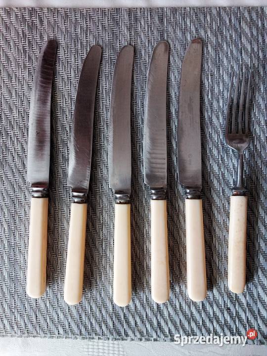 Noże prod ZSRR z kremowymi trzonkami Legionowo