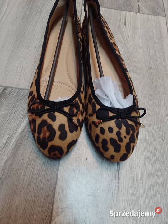 4243 Panterkowe baleriny wieczorowe NOWE tkanina małopolskie Kraków
