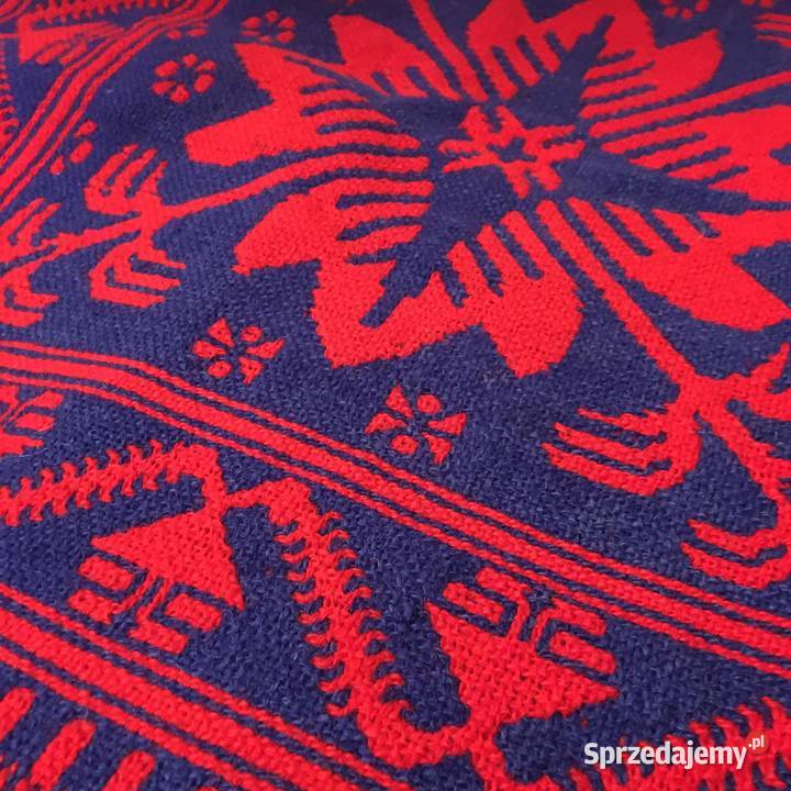 Narzuta wełniana 2 warstwowa PRL Warszawa