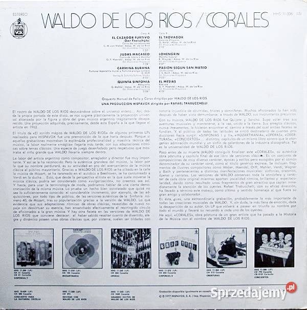 Waldo De Los Rios Corales LP Kultura i Rozrywka Kętrzyn