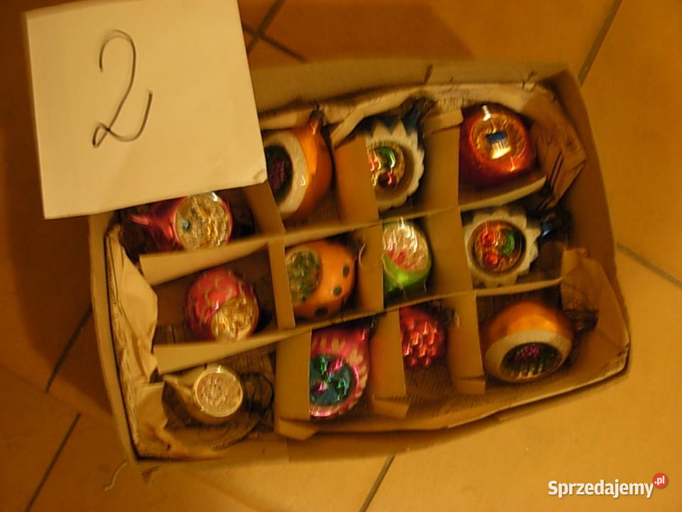 Bombki szklane ręcznie malowane z PRL Gdynia