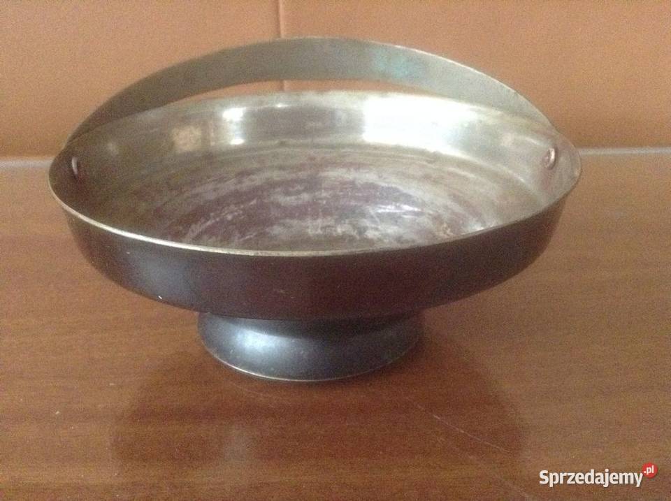 Stara cukiernica metalowa z ruchomym uchwytem Opole