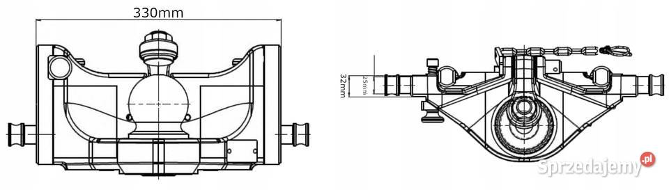 Zaczep wkład zaczepu kulowy K80 330x25x32mm Kamionna