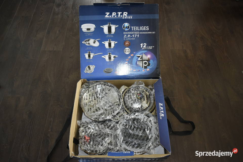 Zestaw garnków 17 elementów stal szlachetna mazowieckie Książenice