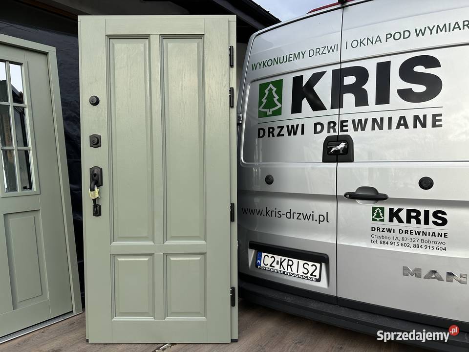 Drzwi zewnętrzne drewniane AMERYKAŃSKIE KLAMKA Poznań