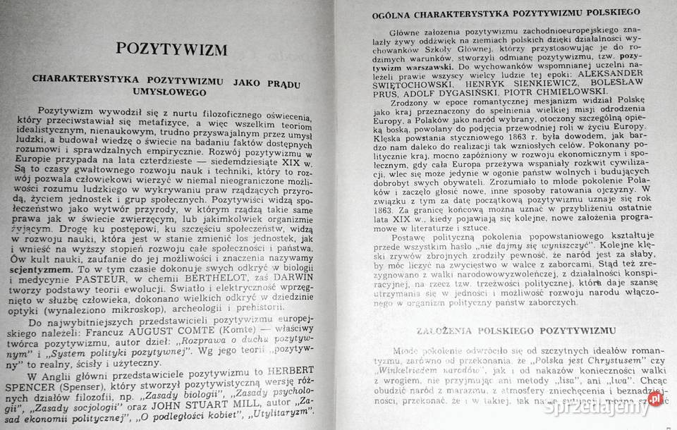 Pozytywizm Młoda Polska Ściągi Aniela Bonarek Chełm