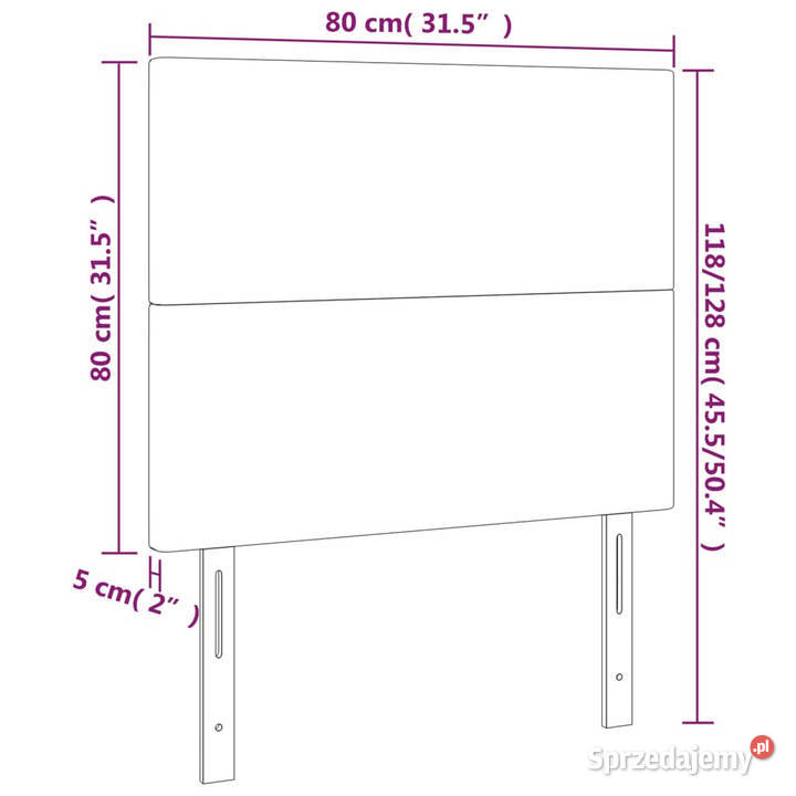 Zagłówek do łóżka z LED ciemnoszary 80x5x118128 sprzedam