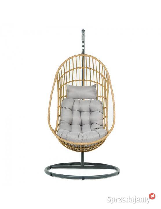 Beżowy Fotel Wiszący JARDIN metal Warszawa