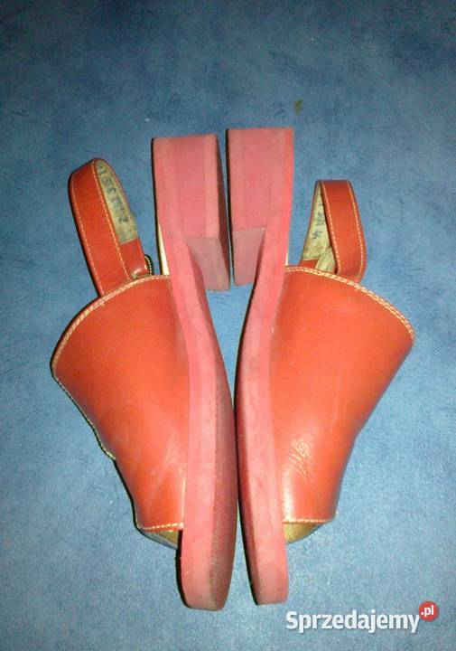 Sandały 38 skórzane na szerszą stopę 25cm małopolskie Kraków