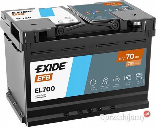 Akumulator EXIDE EFB STARTSTOP 70Ah 760A EL700 Tomaszów Mazowiecki sprzedam