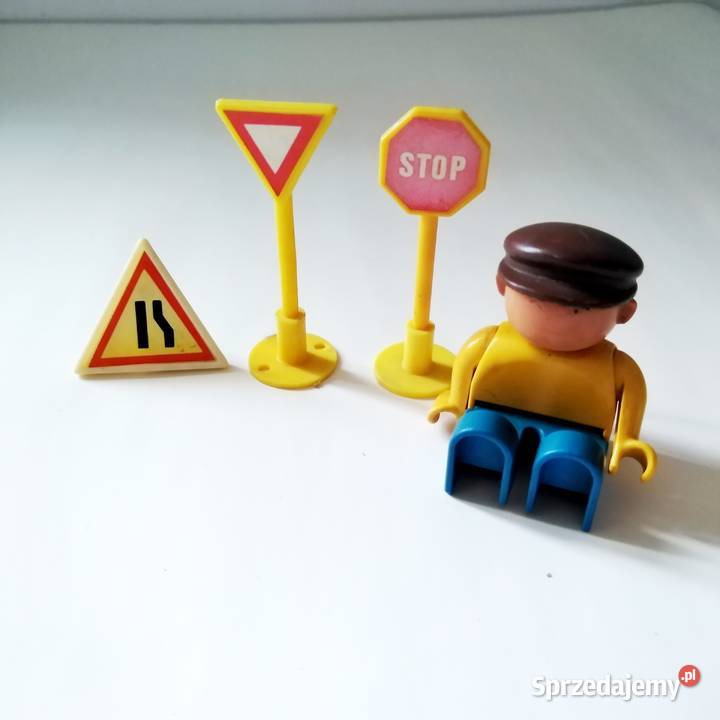 Zabawki z LEGO znaki drogowe i ludzik Łódź