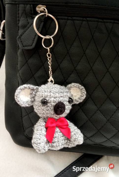 Miś koala wykonany na szydełku brelok zawieszka Rękodzieło Łask