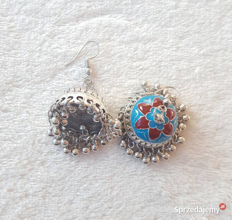 Nowe kolczyki indyjskie jhumki jhumka srebrny Kolczyki Szczecin sprzedam