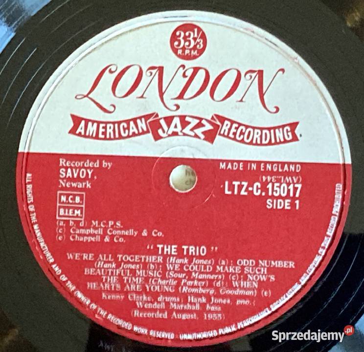 The Trio Hank Jones Wendell Marshall And Kenny Szczecin