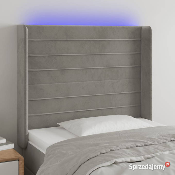 Zagłówek do łóżka z LED jasnoszary 93x16x118128 Warszawa