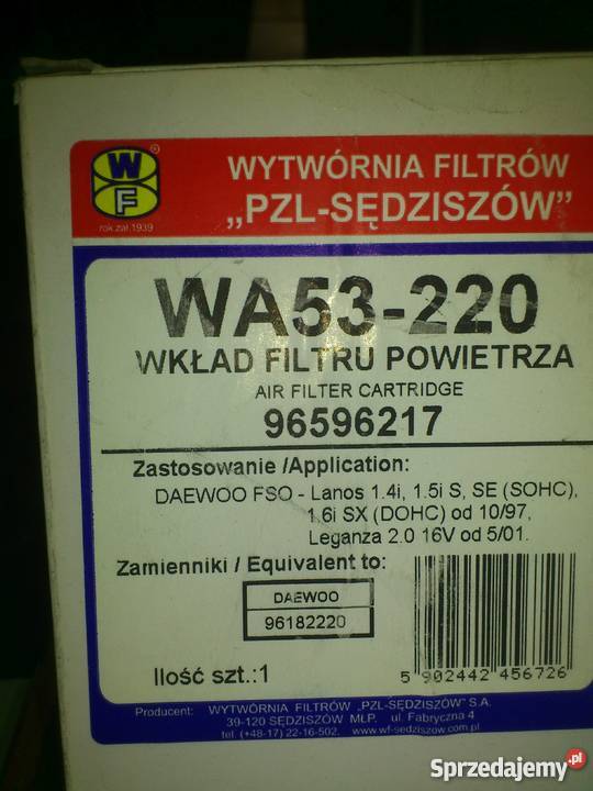 Wkład filtra powietrza WA 53220 Gdynia