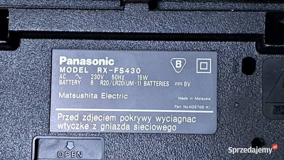 Radiomagnetofon PANASONIC RXFS430 lubuskie Zielona Góra