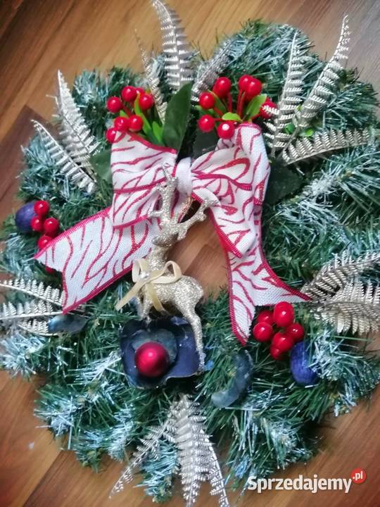 Wianek świąteczny na drzwi wejściowe Dekoracja śląskie