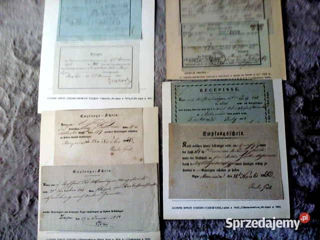 Recepisy z XIX wieku Zakopane sprzedam