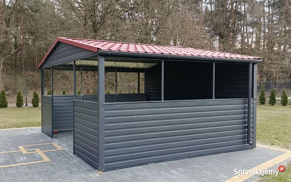 Wiata Śmietnikowa 6x5 Ciemny Grafit MAT Dach Ostróda