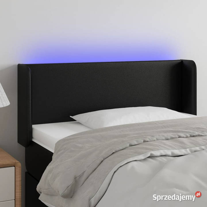 Zagłówek do łóżka z LED czarny 93x16x7888 mazowieckie Warszawa