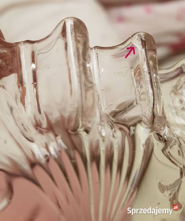 Stara patera owocarka z falbanką stare szkło Dąbrowa Górnicza