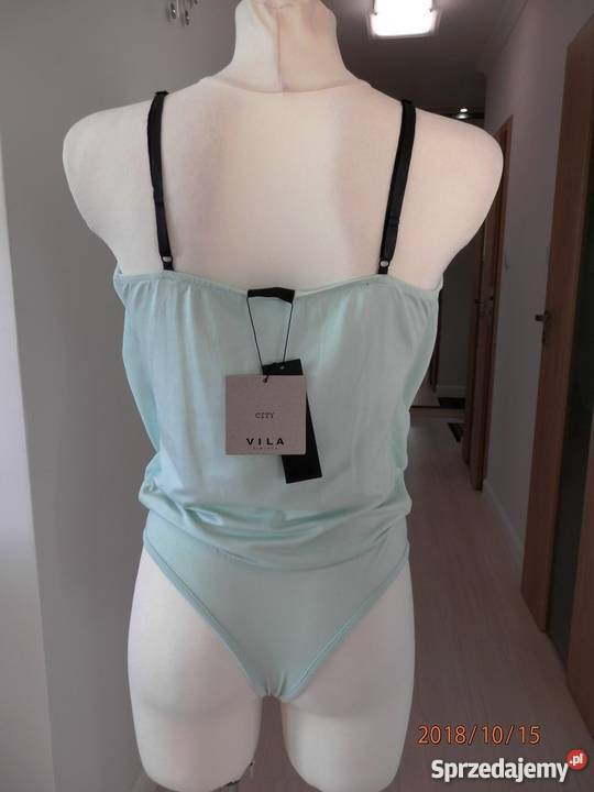 Bluzka Body Niebieska Asymetryczny Przód Top podlaskie