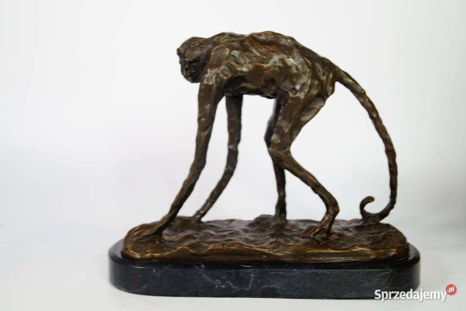 Figura z brązu MAŁPA goryl piękna rzeźba