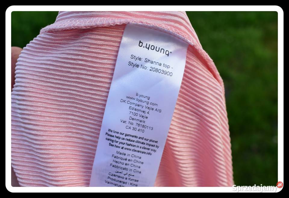 Bluzeczka bluzka damska pudrowy róż asymetryczna bez rękawa Moda i Styl Płock