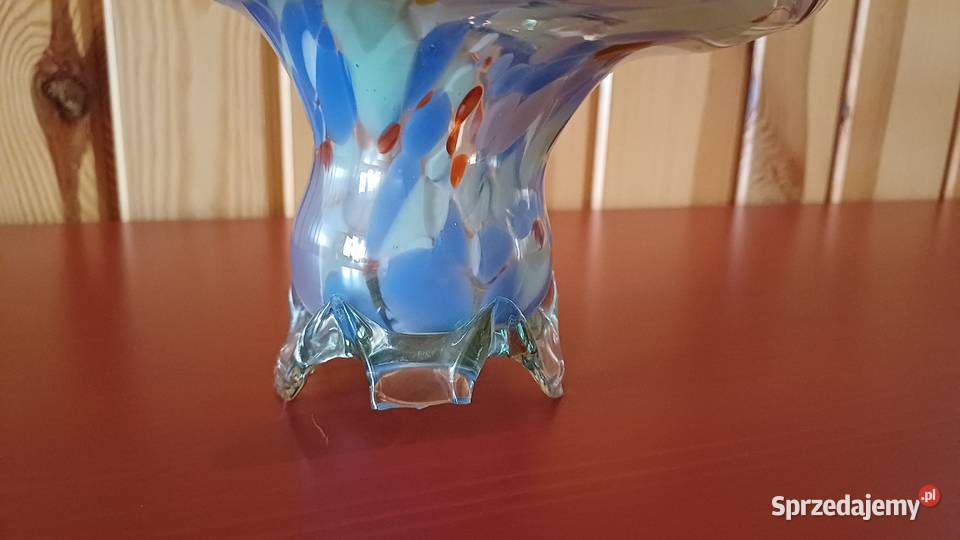 Koszyk z kolorowego szkła PRL