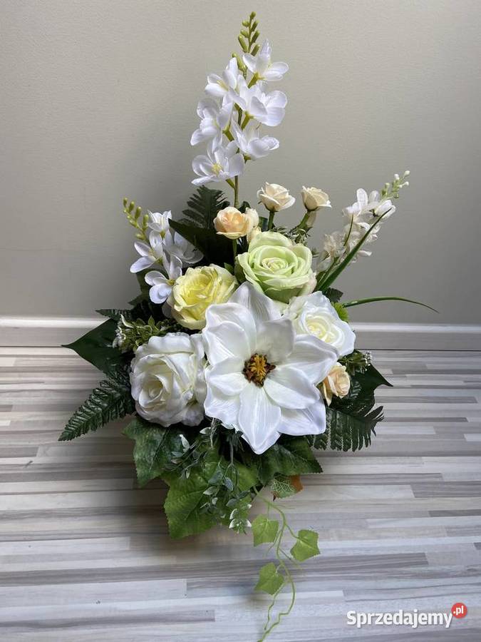 Kompozycja kwiaty sztuczne cmentarz stroik grób sprzedam