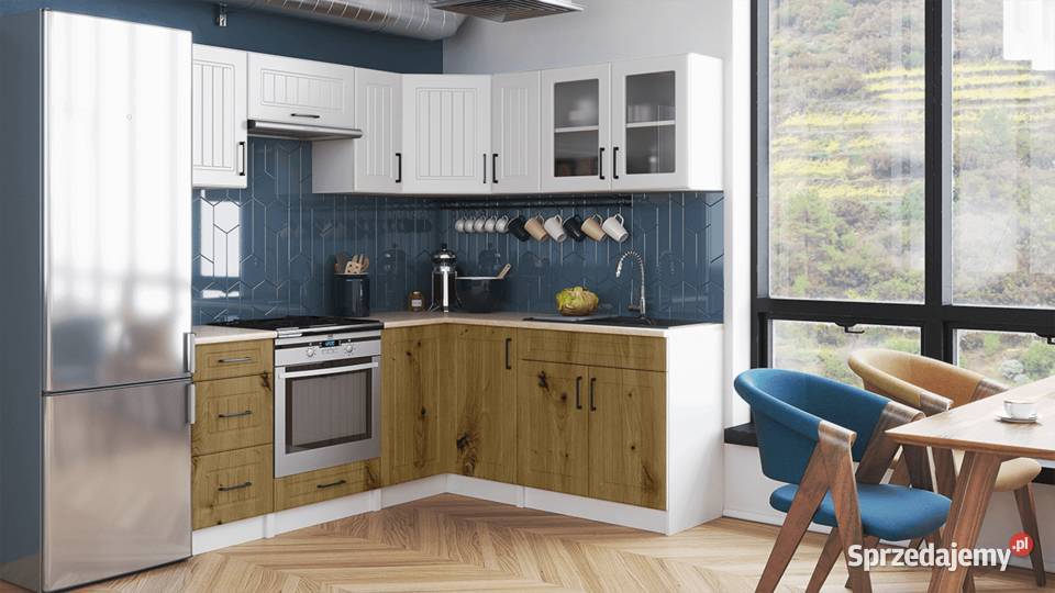 Kuchnia narożna ROTIZA BIAŁY MAT DENIM MAT małopolskie Brody