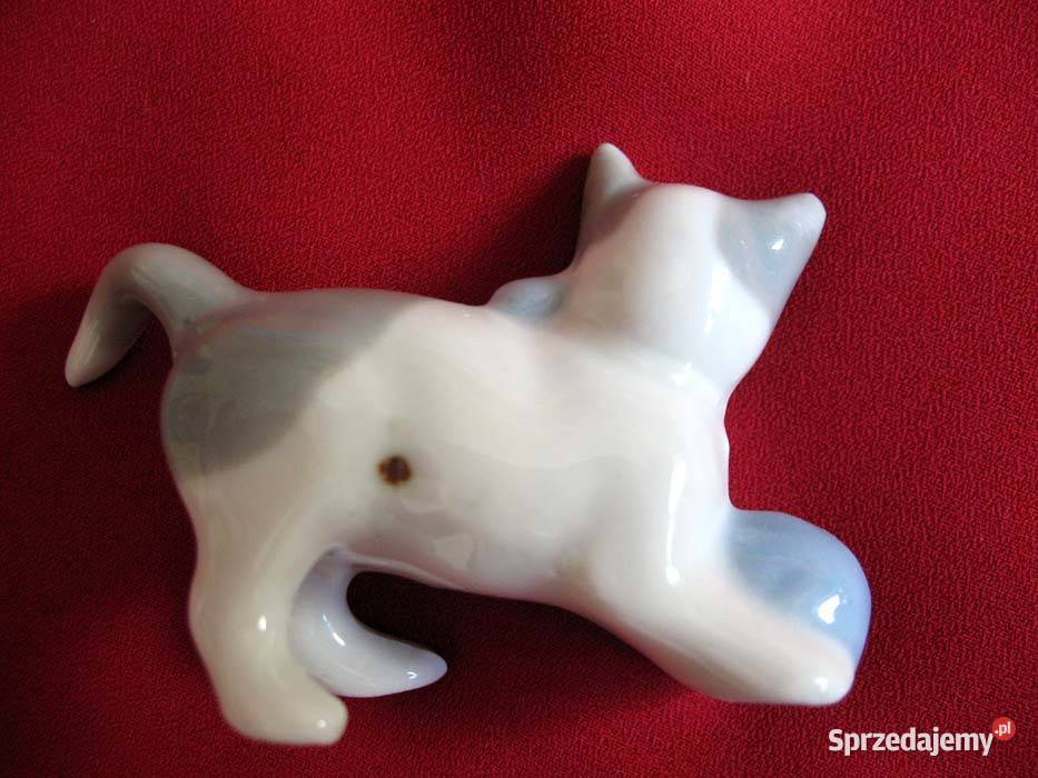 Kot kotek z piłką figurka stara porcelana 45 x 7 Siedlce