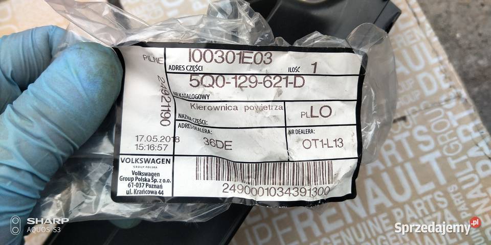 Vw Golf VII wlot dolotu powietrza górny łapacz Łódź