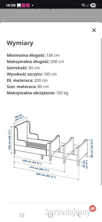 Łóżko dziecięce regulowane Kraków
