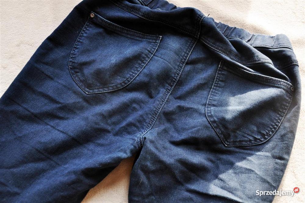 granatowe tregginsy HOUSE DENIM obcisłe skinny w Łódź sprzedam