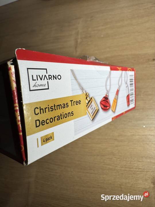 Zestaw 4 bombek choinkowych Szkło 4 ozdoby Dom i Ogród Warszawa