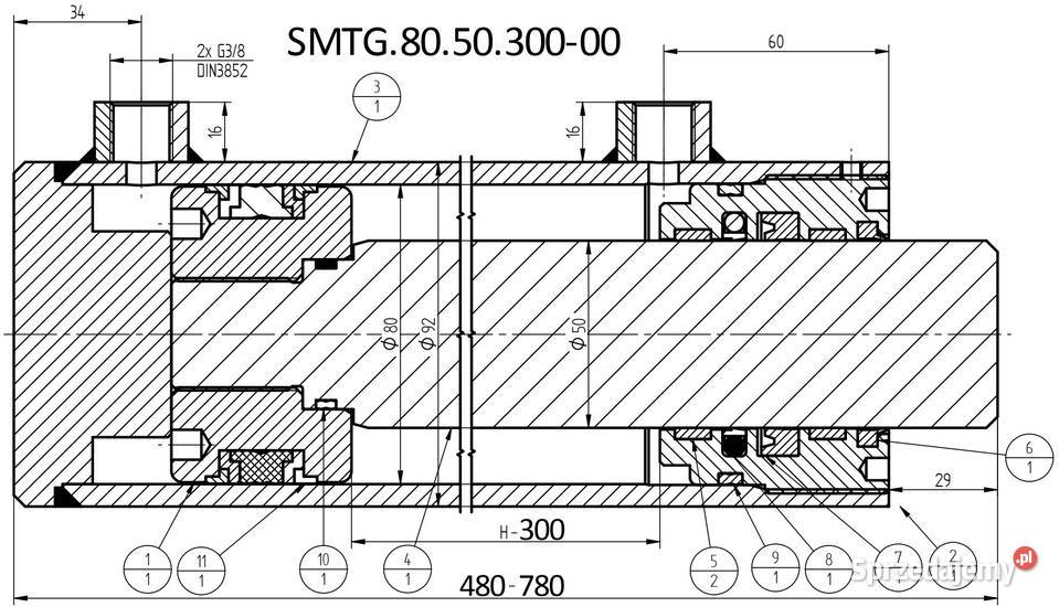 Siłownik Cylinder HYDRAULICZNY SMTG 80x50 SKOK Pozostałe kujawsko-pomorskie Solec Kujawski