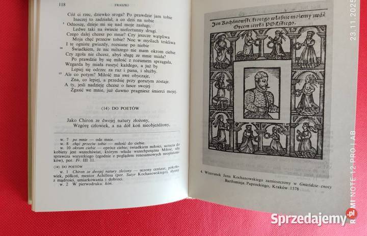 J Kochanowski Fraszki Biblioteka Narodowa BN ISBN 8304036002 Katowice