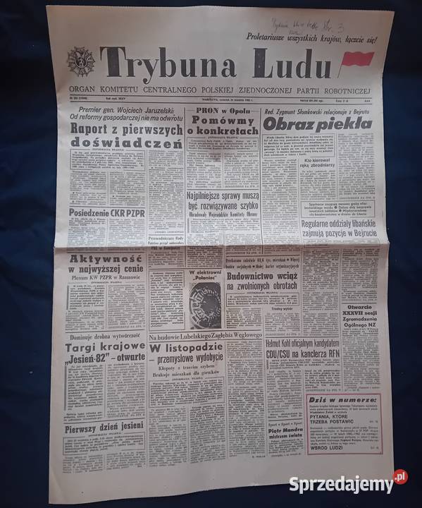 Trybuna Ludu 226 czwartek 23 września 1982 r Antykwariat Koźminek